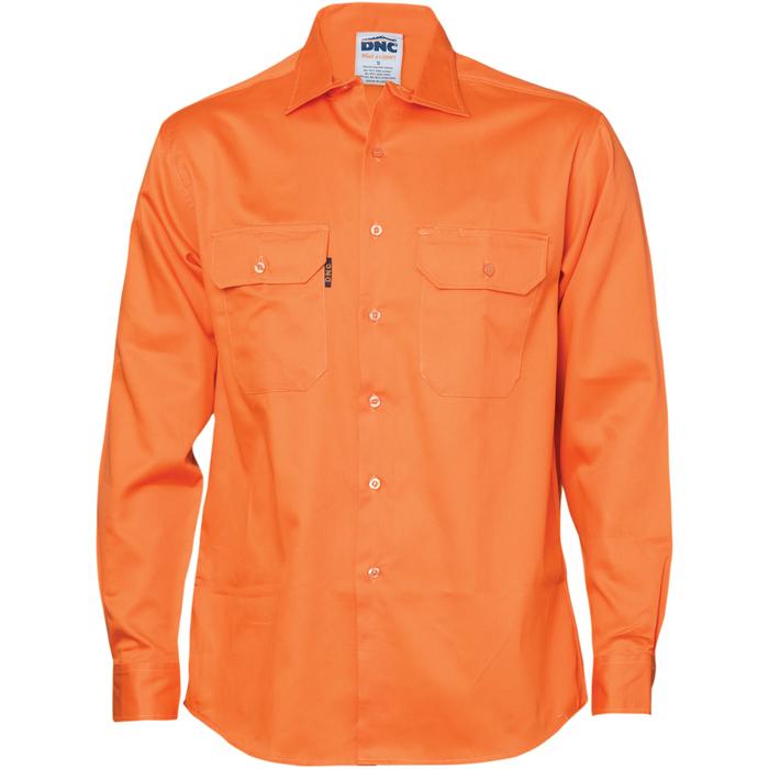 Cotton Drill Work Shirt - Long Sleeve