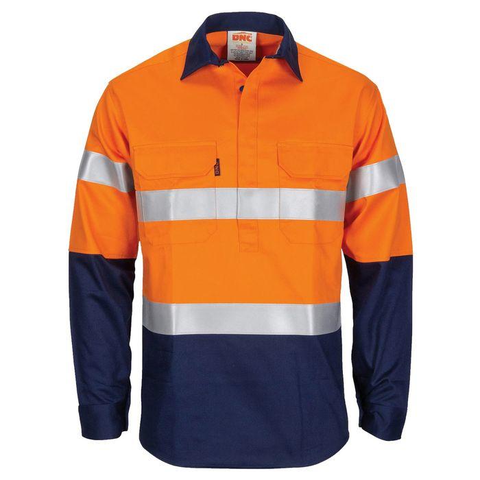 DNC Patron Saint Flame Retardant 2 Tone Closed Front Cotton Shirt with 3M F/R Tape - L/S