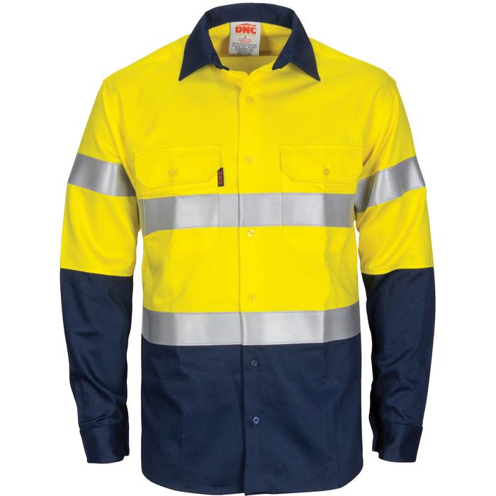 DNC Paton Saint Flame Retardant 2 Tone Cotton Shirt with 3M F/R Tape - L/S