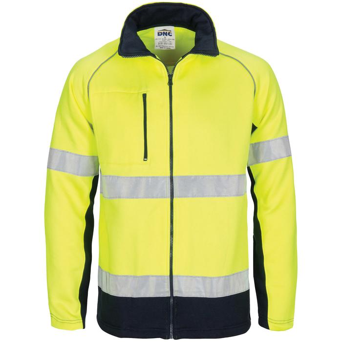 HiVis 2 Tone full zip fleecy sweat shirt CSR R/Tape