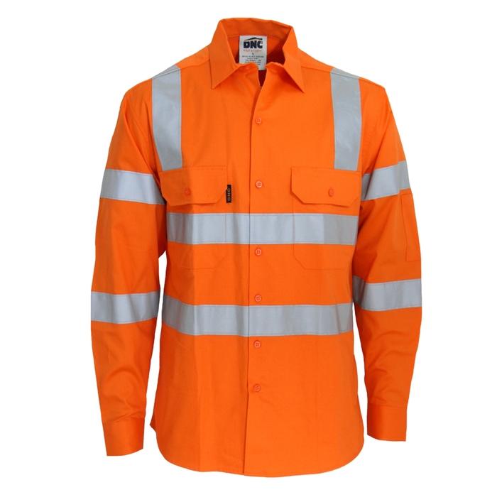 HiVis L/W CSR R/Tape VIC Rail Shirt- Long Sleeve