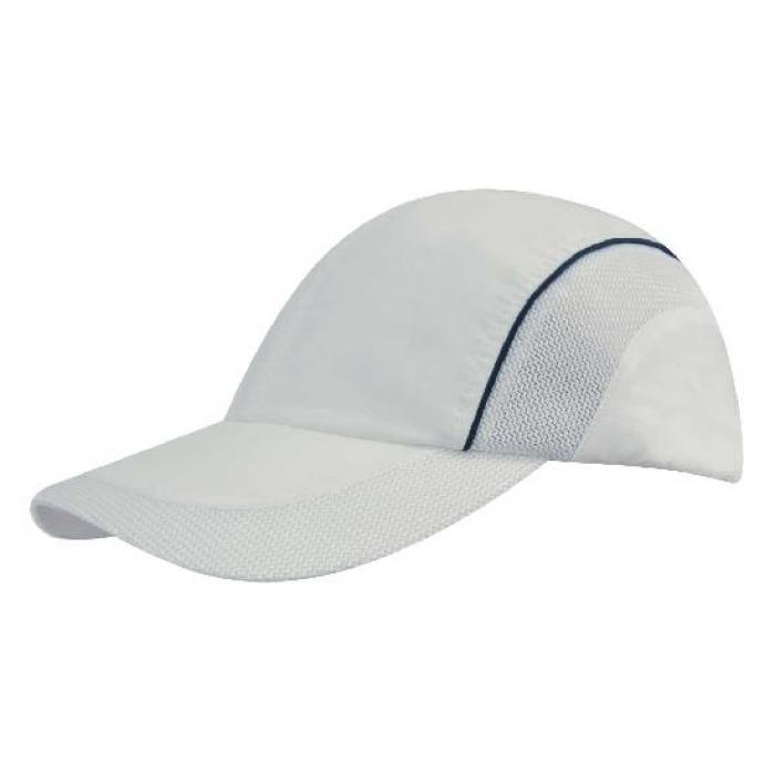Spring Woven Fabric Cap with Mesh to Side Panels and Peak