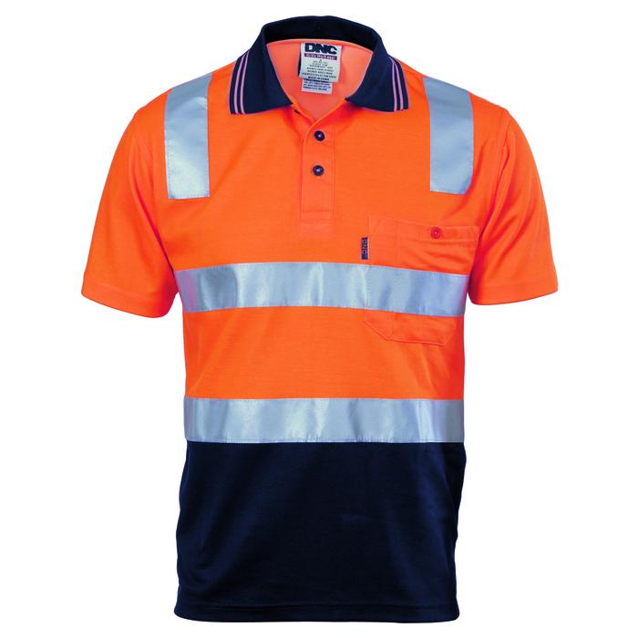 Cotton Back HiVis Two Tone Polo Shirt with CSR R/ Tape - Short sleeve