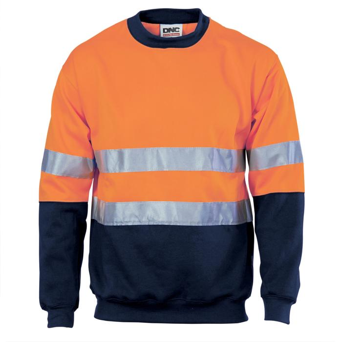 HiVis Two Tone Fleecy Sweat Shirt (Sloppy Joe) with CSR R/Tape Crew-Neck