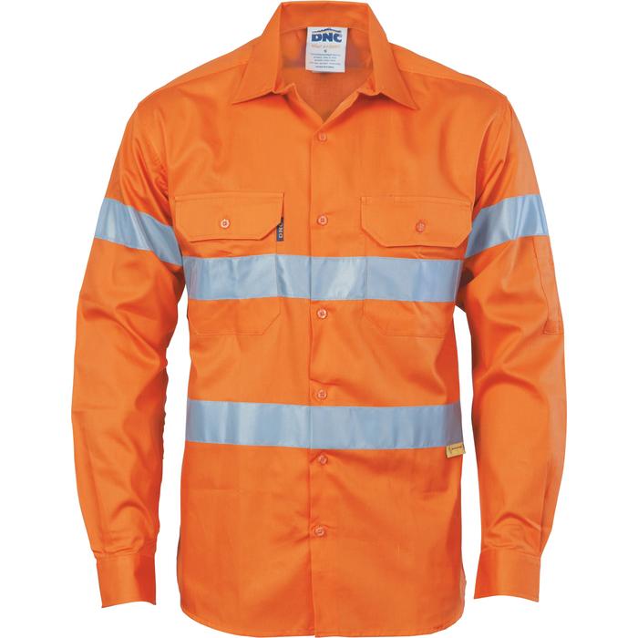HiVis Drill Shirt with 3M R/Tape - Long Sleeve
