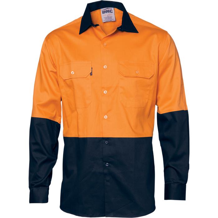 HiVis 2 Tone Cool-Breeze Cotton Shirt - Long sleeve