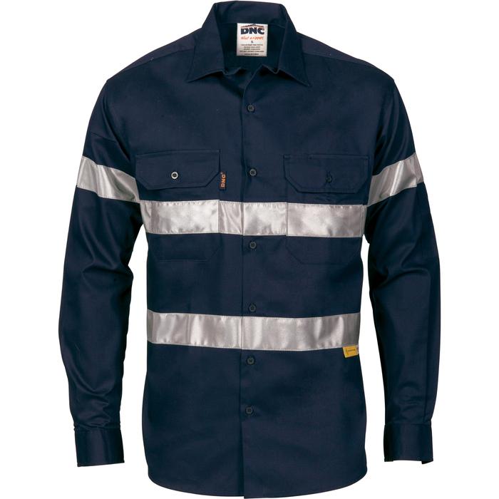 HiVis Cool-Breeze Cotton Shirt with 3M 8910 R/Tape - Long sleeve