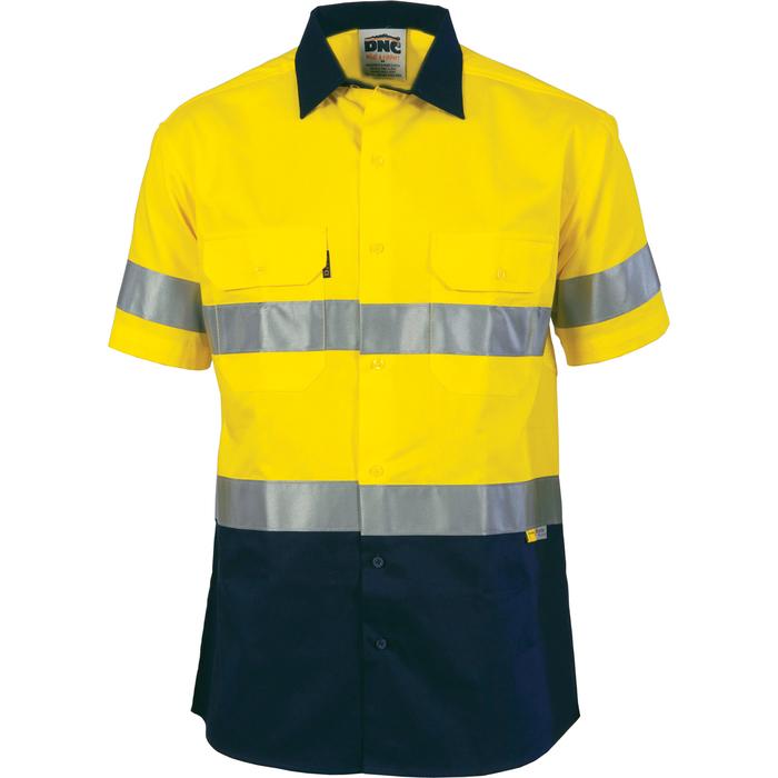 HiVis Cool-Breeze Cotton Shirt with 3M 8906 R/Tape - Short sleeve