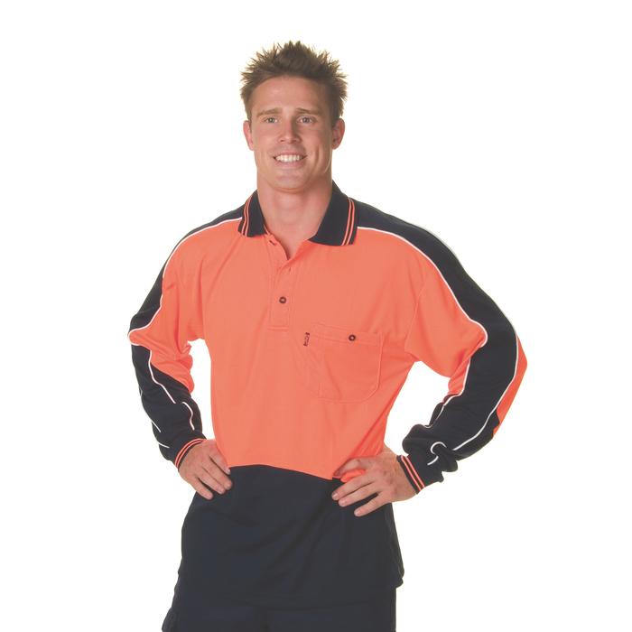 HiVis Cool Breathe Panel Polo Shirt - Long Sleeve