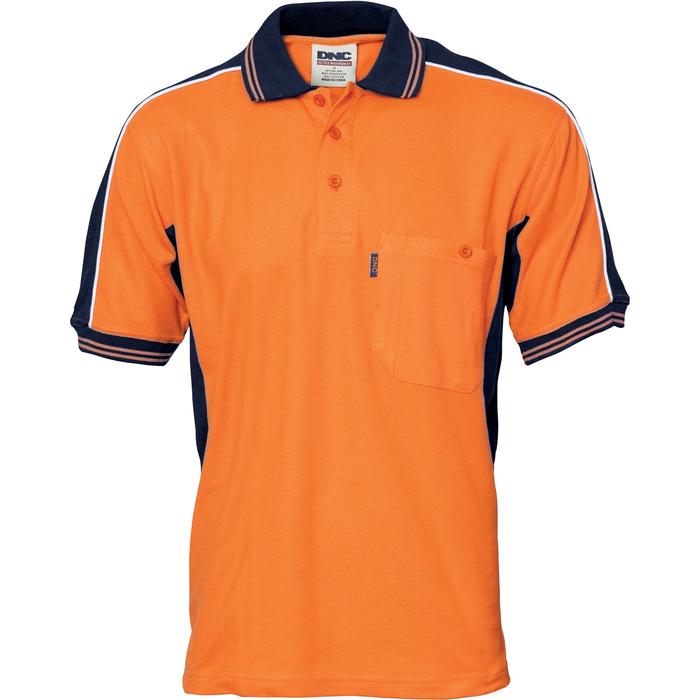 Poly/Cotton Contrast Panel Polo - Short Sleeve