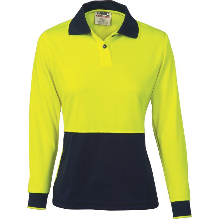 Ladies HiVis Two Tone Polo Shirt - Long Sleeve