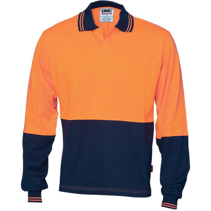 Hivis Cool Breeze Cotton Jersey Food Industry Polo - Long Sleeve