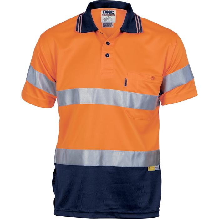 Hivis D/N Cool Breathe Polo Shirt With 3M 8906 R/Tape - Short Sleeve