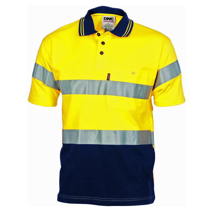 Hivis Cool-Breeze Cotton Jersey Polo With CSR R/Tape - Short Sleeve