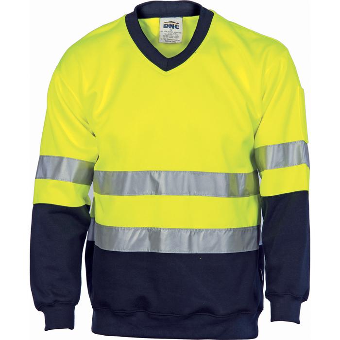 Hivis Two Tone Sweatshirt (Sloppy Joe) With Generic R/Tape V-Neck