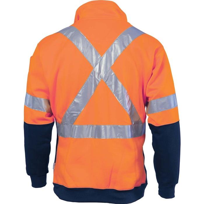 HiVis Cross Back D/N Two Tone 1/2 Zip Fleecy