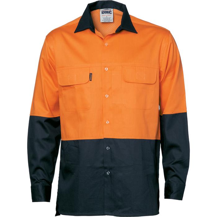 HiVis 3 Way Cool-Breeze Cotton Shirt - Long Sleeve