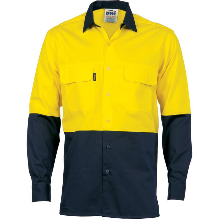 HiVis 3 Way Cool-Breeze Cotton Shirt - Long Sleeve