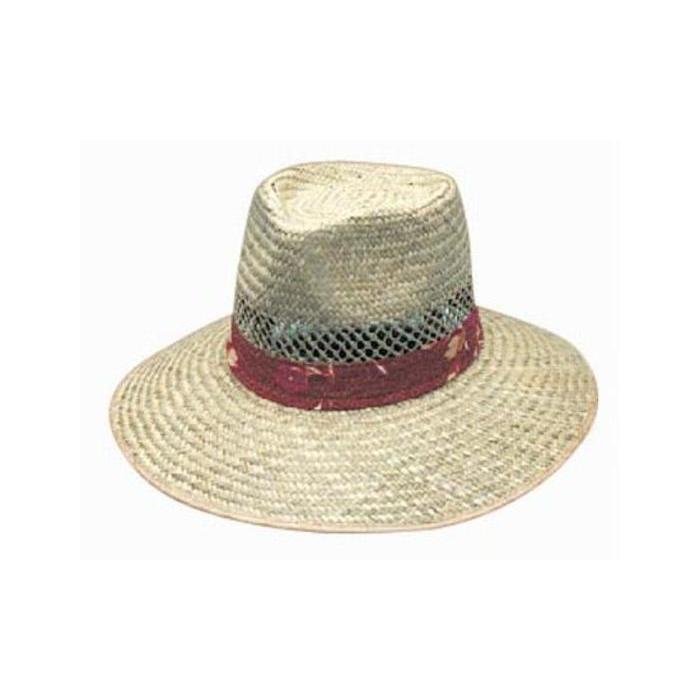 Natural Straw Hat with Green Under