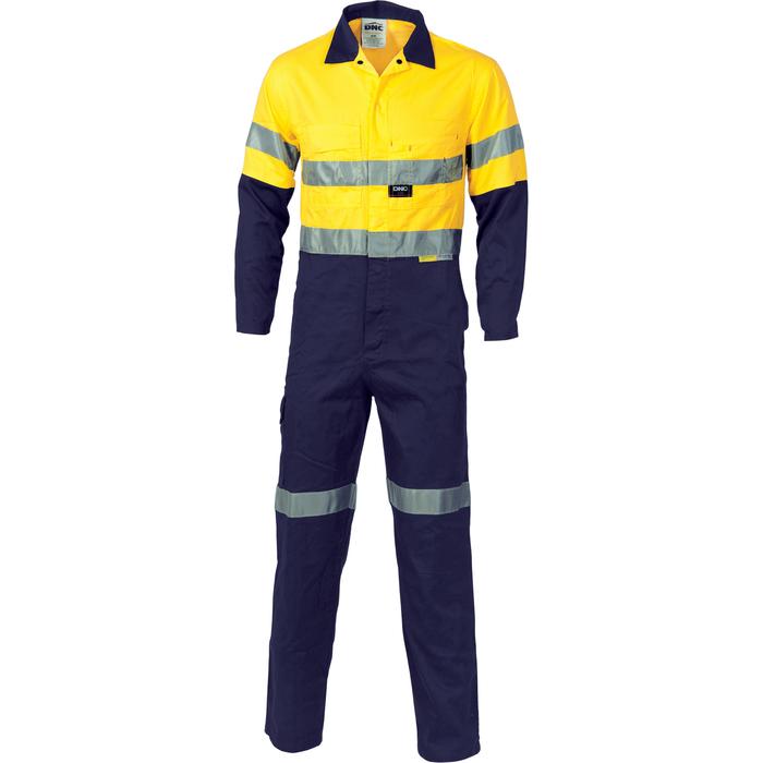 HiVis Cool-Breeze Two Tone L.Weight Cott on Coverall with 3M R/Tape