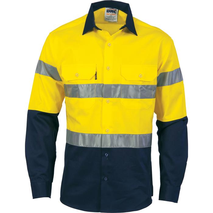 HiVis Cool-Breeze 2T Cotton Shirt with Generic R/Tape - Long Sleeve