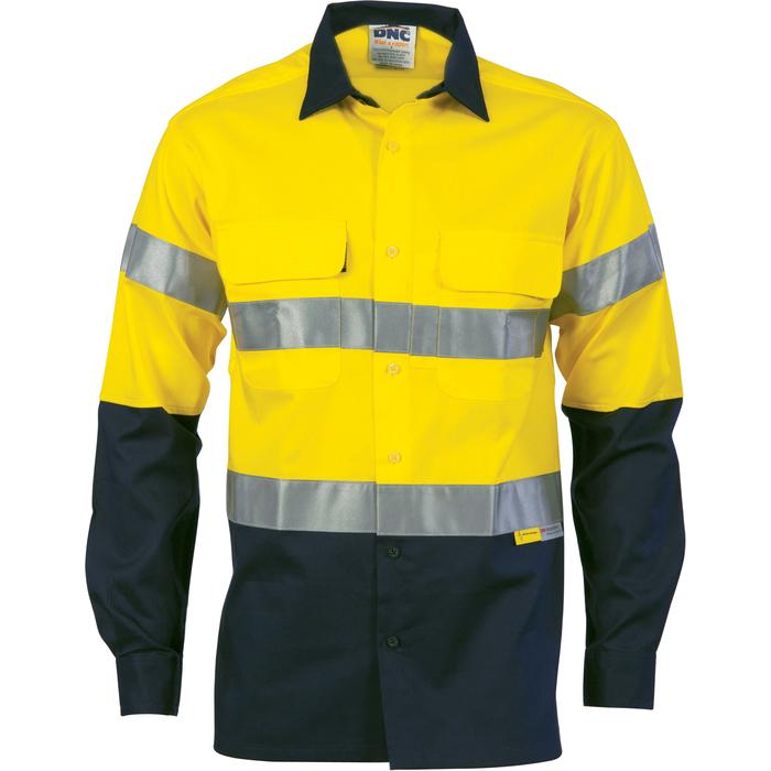 HiVis 2T Cool-Breeze Cotton Shirt with 3M 8906 R/Tape - Long Sleeve
