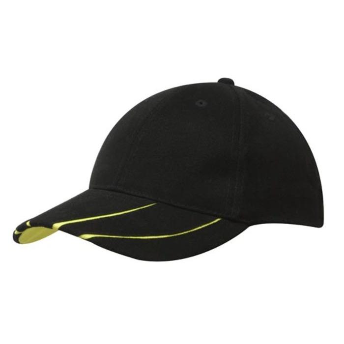 Brushed Heavy Cotton Cap with Hi-Vis Laminated Two-Tone Peak