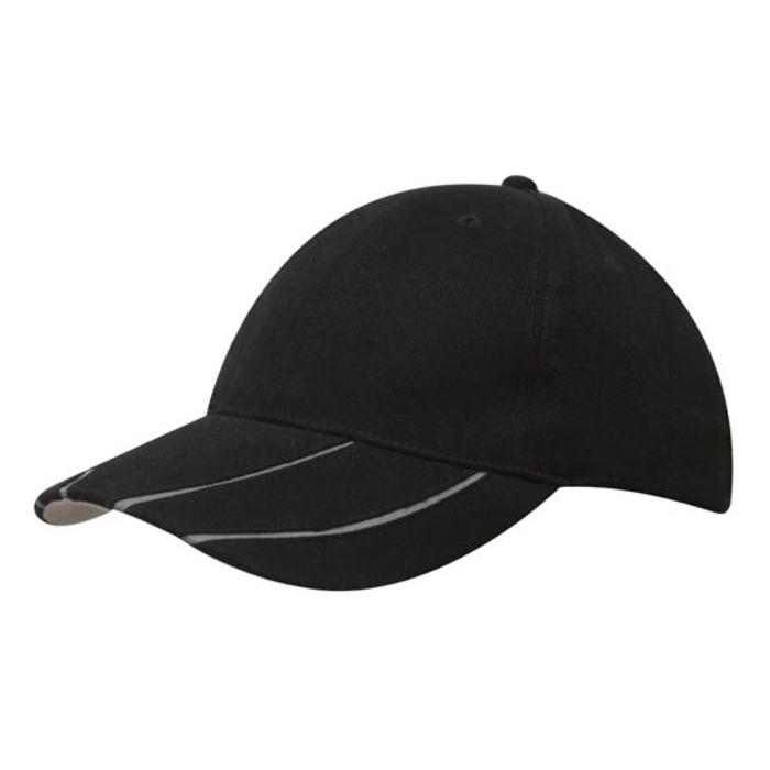 Brushed Heavy Cotton Cap with Hi-Vis Laminated Two-Tone Peak