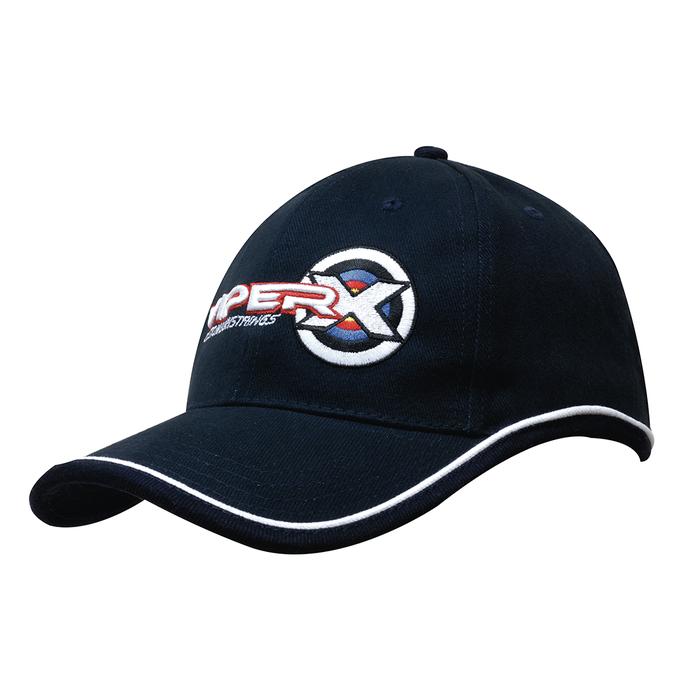 Brushed Heavy Cotton Cap with Piping On Peak & Crown