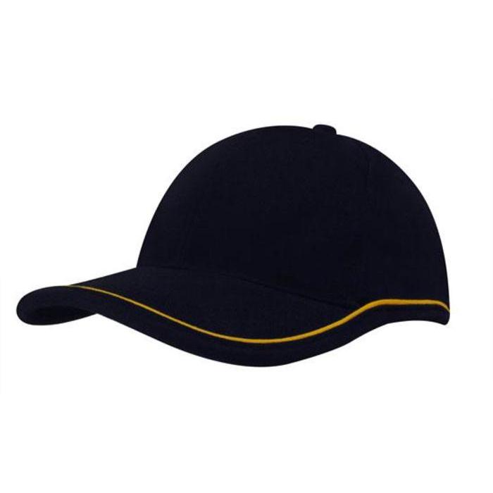 Brushed Heavy Cotton Cap with Piping On Peak & Crown