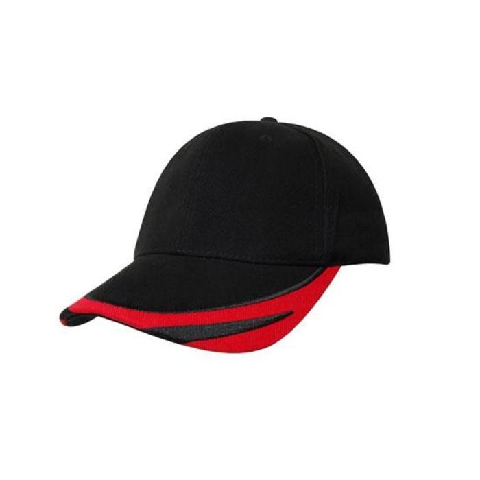 Brushed Heavy Cotton Cap with Peak Trim Embroidered