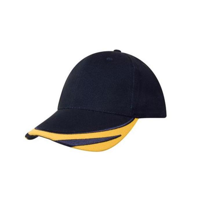 Brushed Heavy Cotton Cap with Peak Trim Embroidered