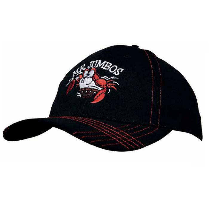 Brushed Heavy Cotton Cap with Contrasting Stitching & Cross Stitched Peak