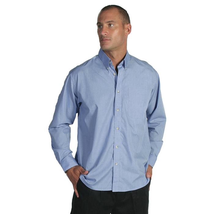 Polyester Cotton Chambray Business Shirt - Long Sleeve