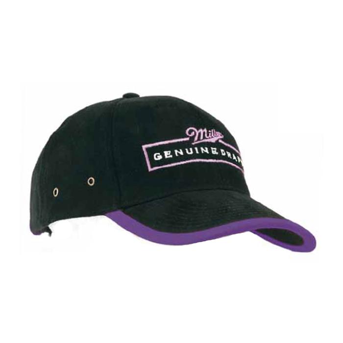 Brushed Heavy Cotton Cap with Peak and Arch Trim