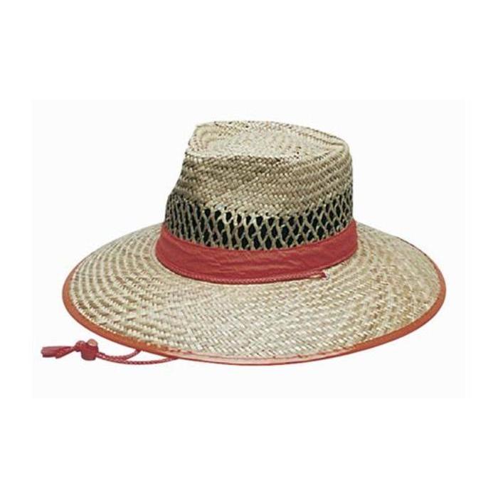 Natural Straw Hat Orange Trim
