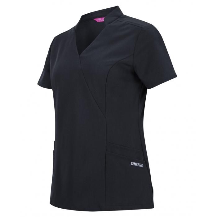 Ladies NU Mandarin Collar Srub Top