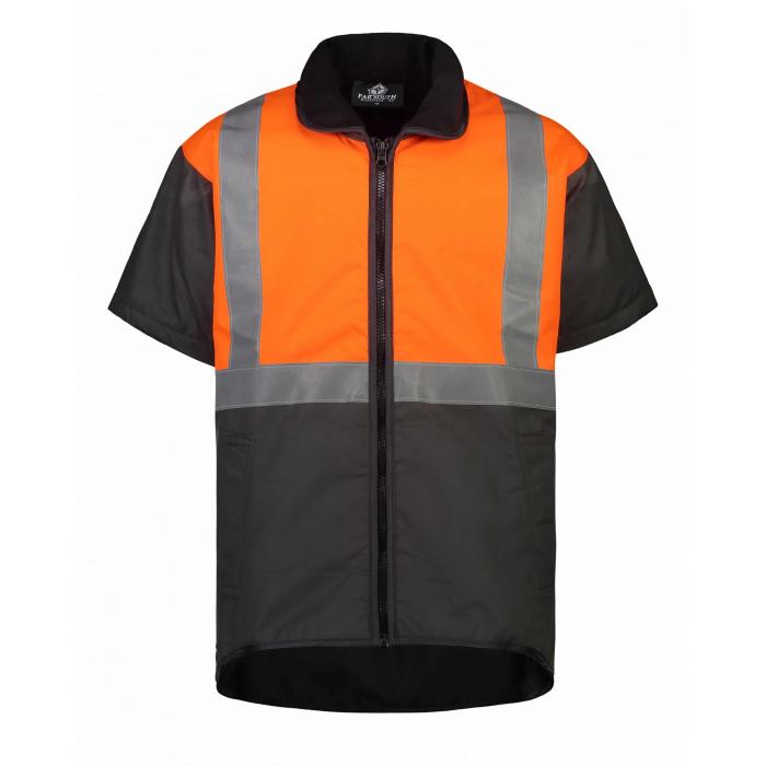 Short Sleeved HiViz Reflective Tape Oilskin Vest 