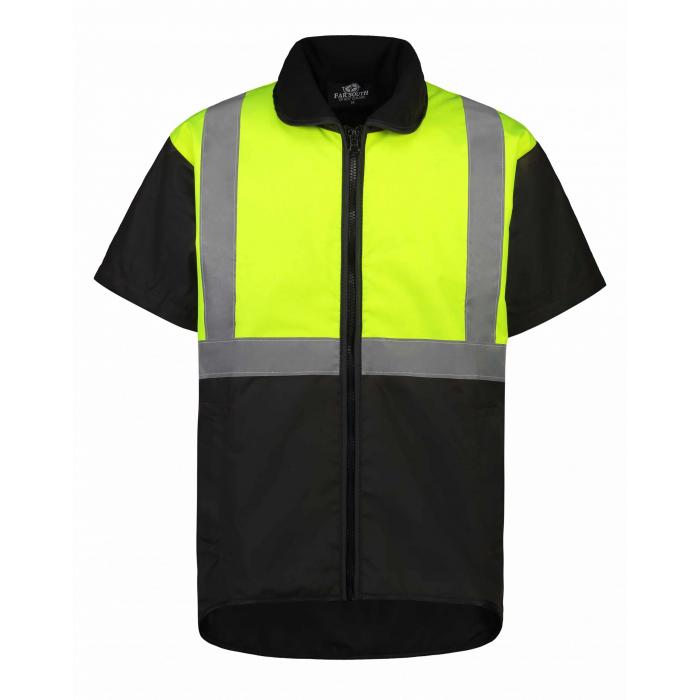 Short Sleeved HiViz Reflective Tape Oilskin Vest 