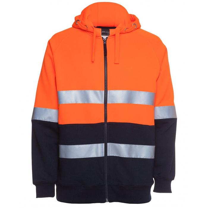 Hi Vis (D+N) FULL ZIP FLEECY HOODIE