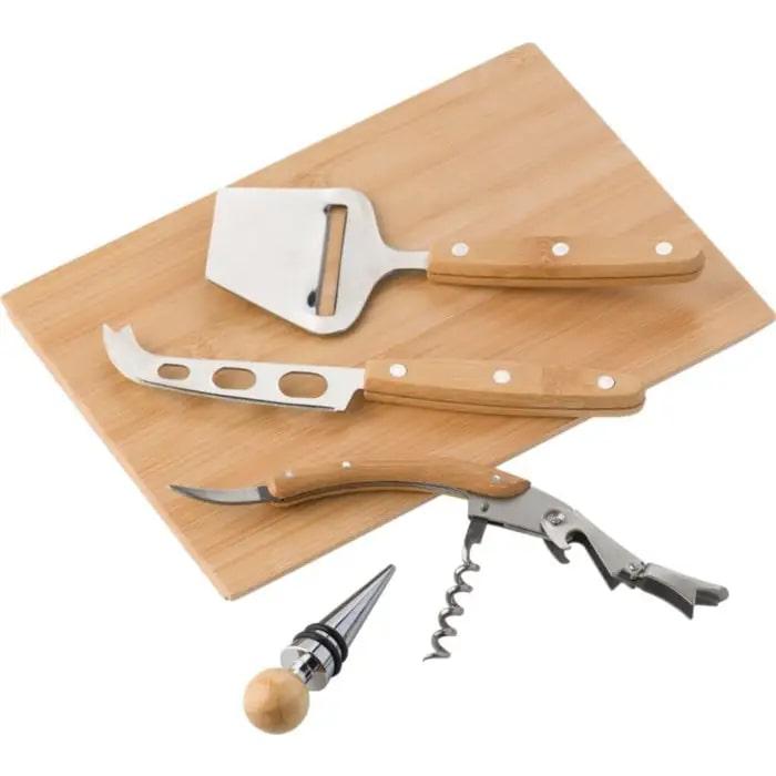 Bamboo Cheese And Wine Set Patrick