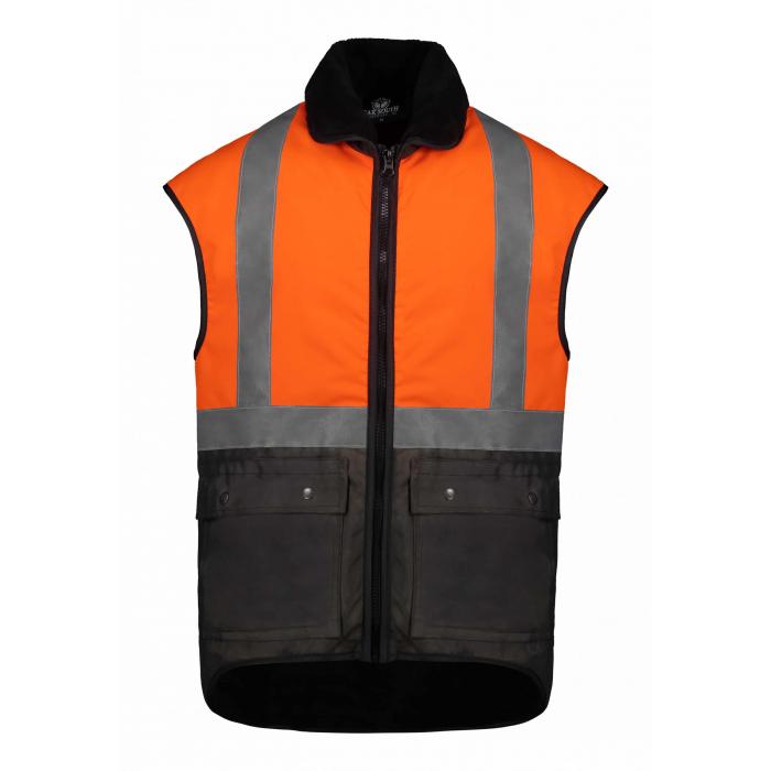 Sleeveless HiViz Reflective Tape Oilskin Vest 