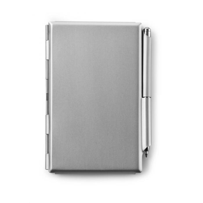 Aluminium Business Card Holder With Metal Ballpen- Blue Ink