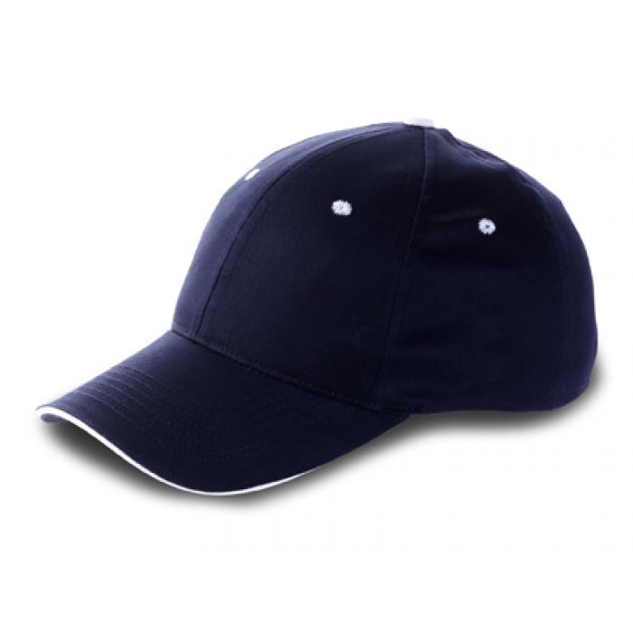 Six Panel Cotton Twill Cap With Sandwich Peak