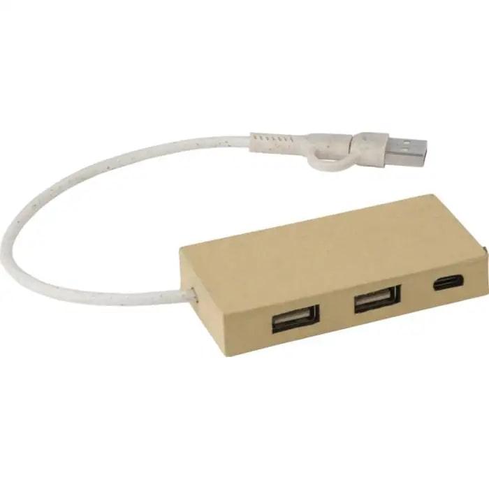 Aluminium And Recycled Paper USB hub Paulo