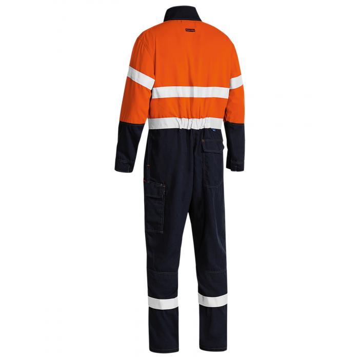 TenCate Tecasafe® Plus 580 Taped Hi Vis Lightweight FR Non Vented Engineered Coverall - Orange/Navy