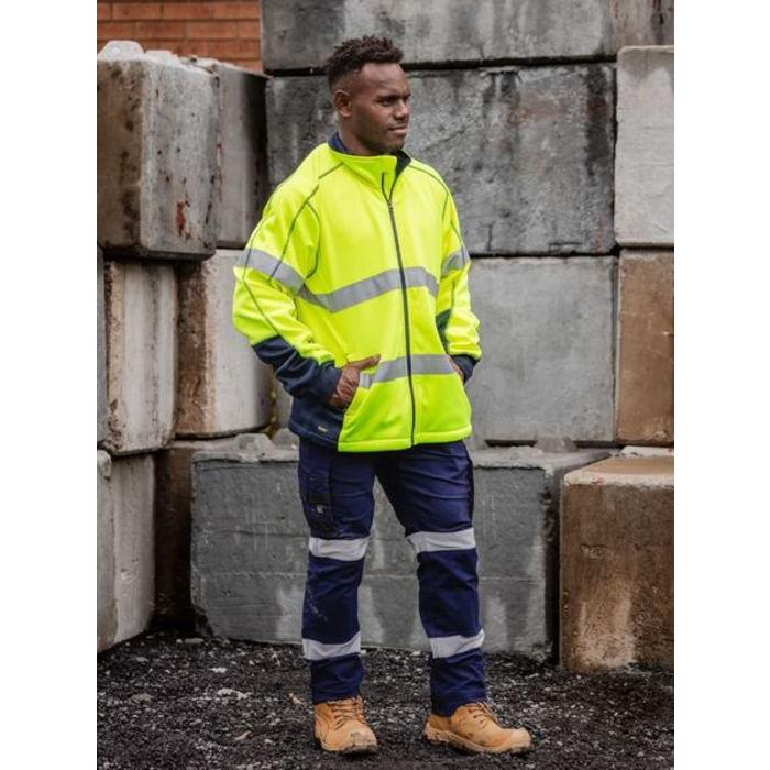 Mens Taped Hi Vis Zip Front Fleece