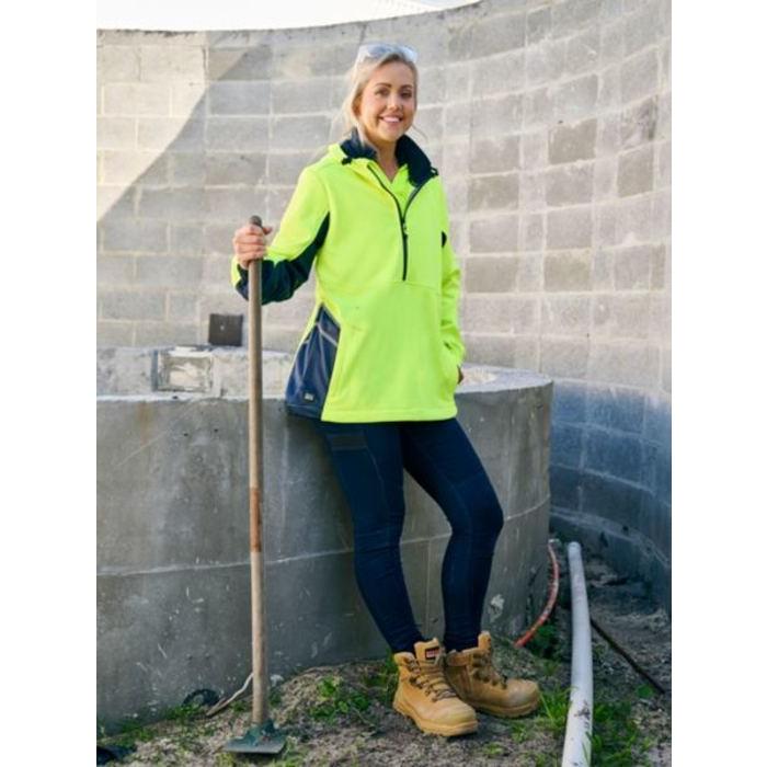 Womens Hi Vis Liquid Repellent Fleee Hoodie
