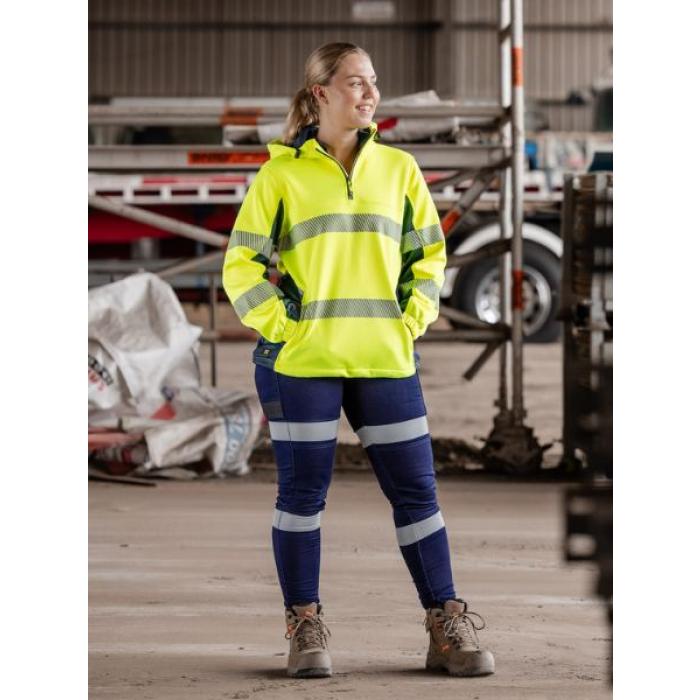 Womens FLX & Move Hi Vis Taped Liquid Repellent Fleece Hoodie