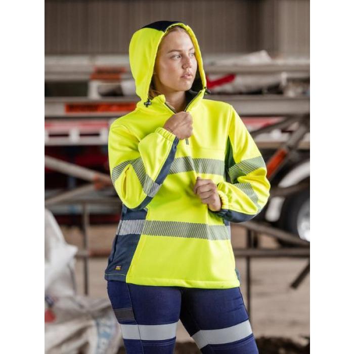 Womens FLX & Move Hi Vis Taped Liquid Repellent Fleece Hoodie